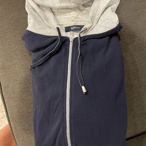 Blue and grey Zegna Sport Zip up Hoodie